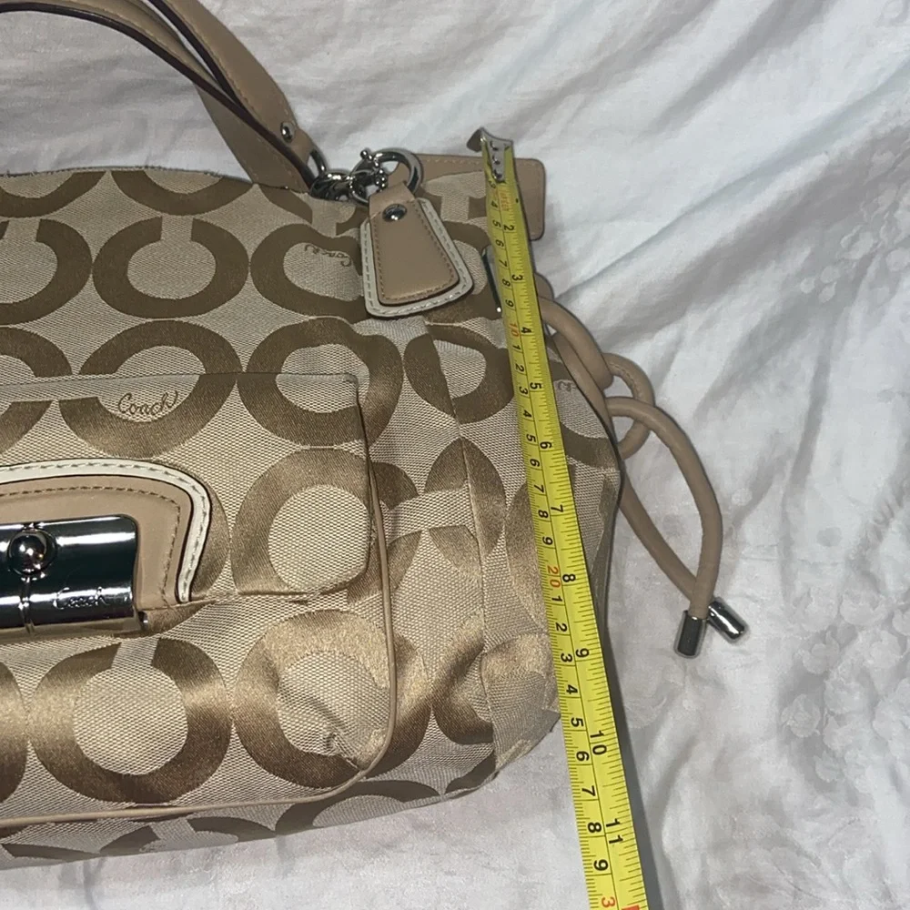Coach Kristin 14915 OpArt Khaki Hobo Shoulder Tote